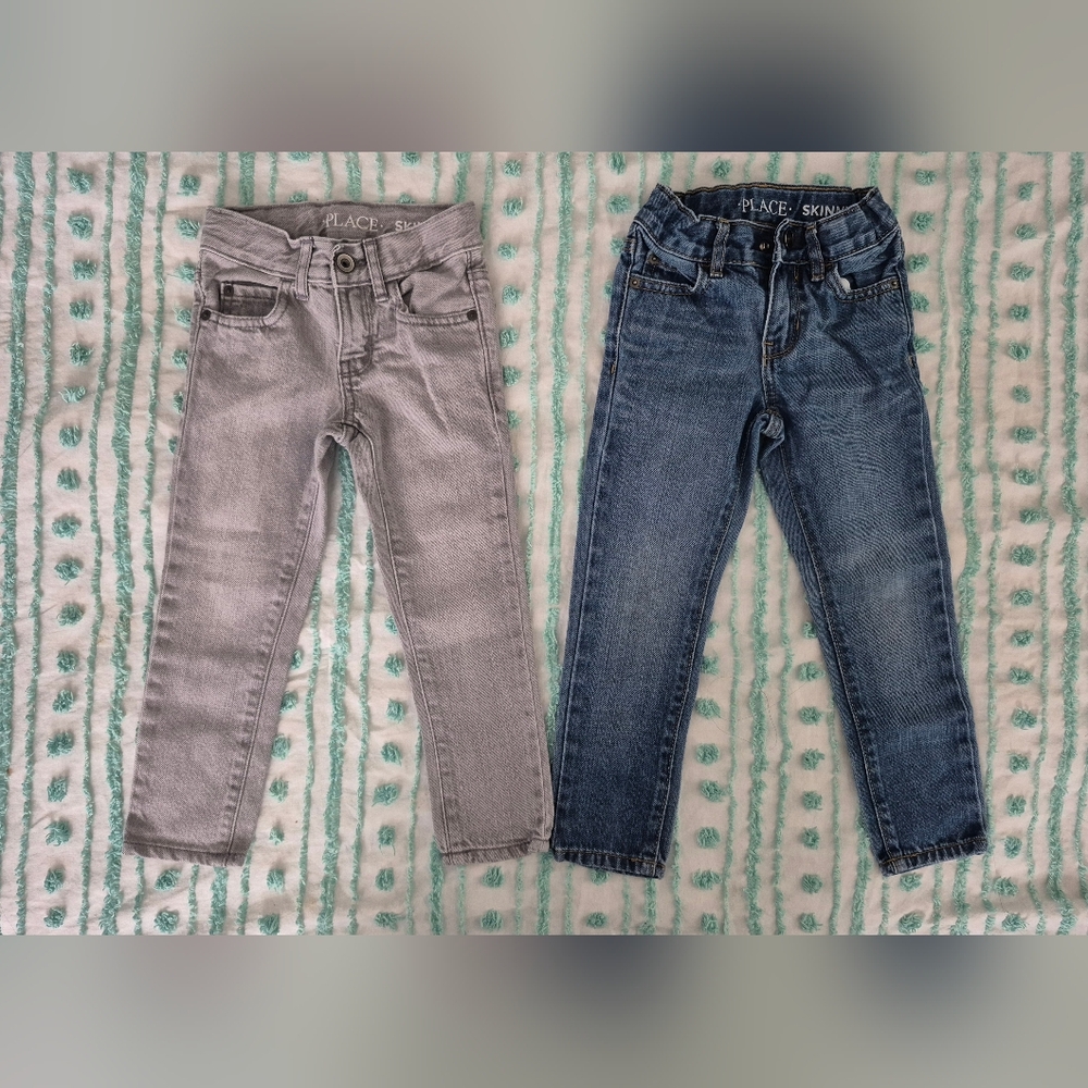 The Children's Place Gray and Blue Jeans Stylish Everyday Bottoms